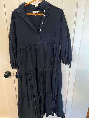 Pomander Place Navy Tiered Shirt Dress Size L Tuckernuck